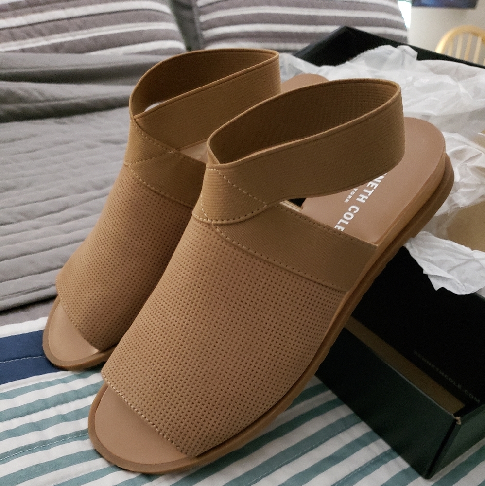 Elastic demi wedge sandals